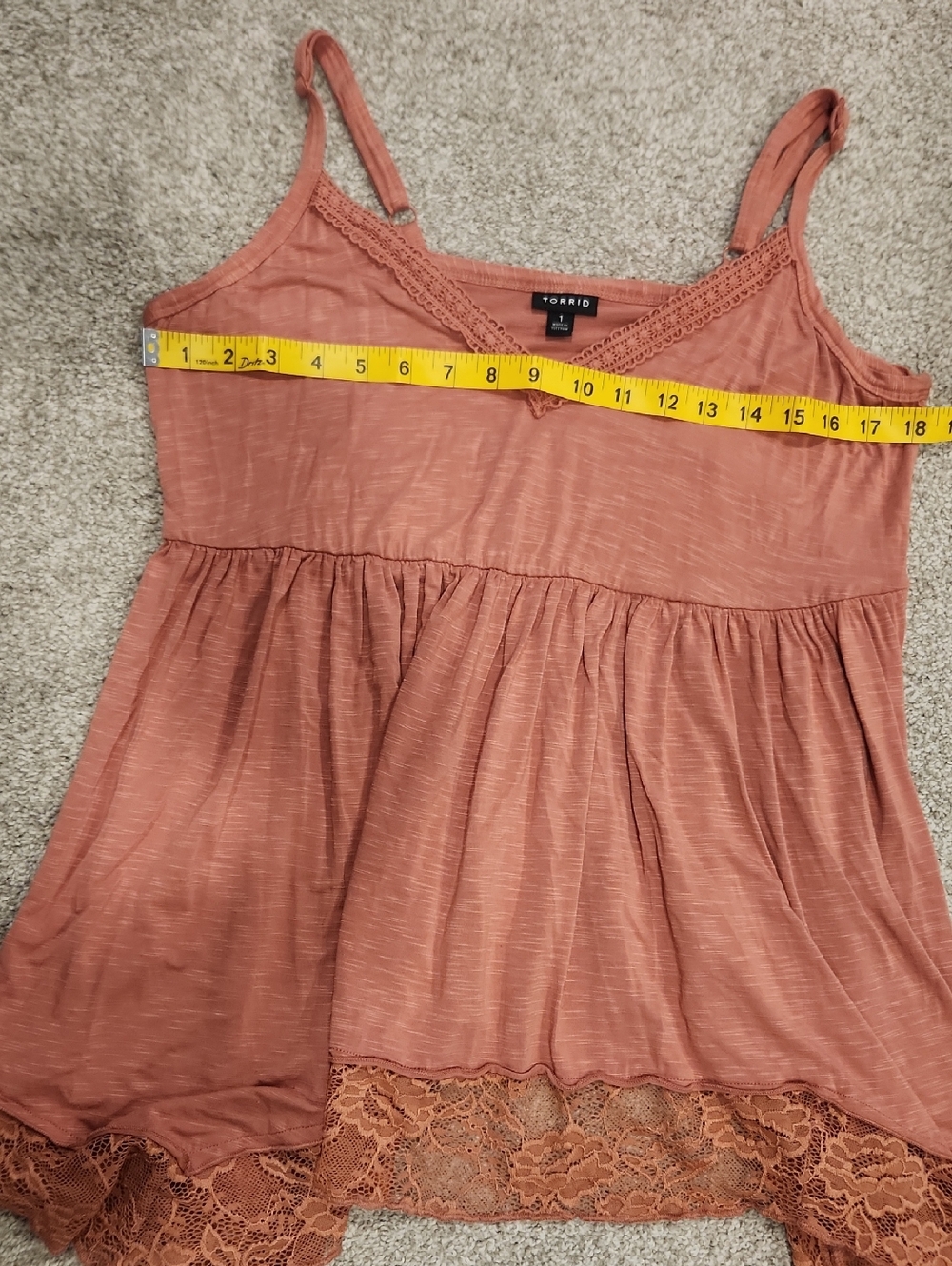 Torrid Dusty Rose Lace-Trim Tank Top - Picture 7 of 8